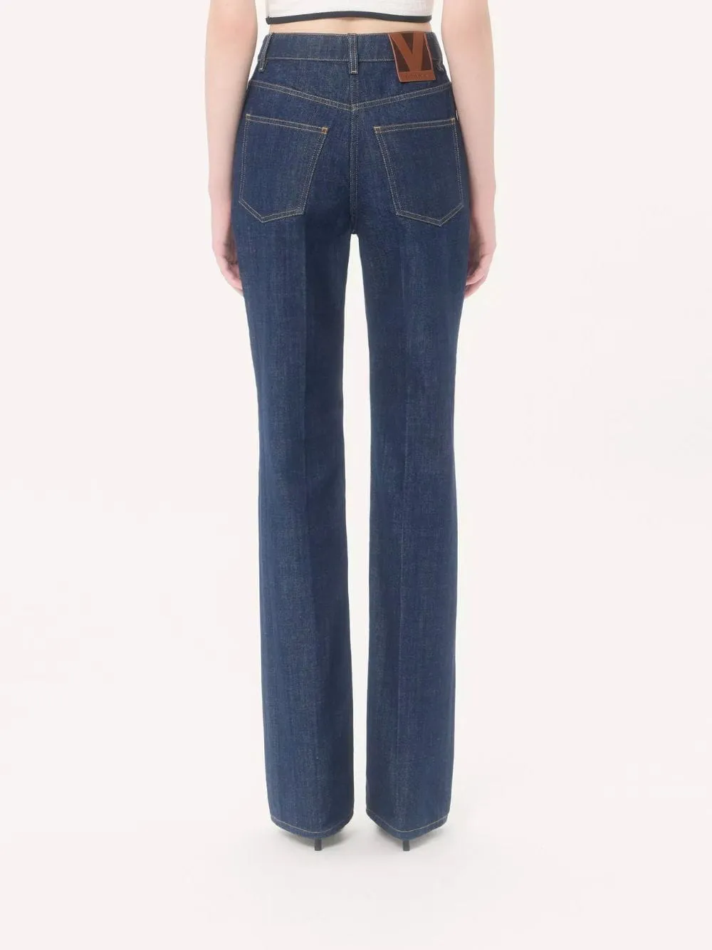 Dark Blue Denim Trousers with Logo Buttons sold by Fashion Clinic product image thumbnail 4