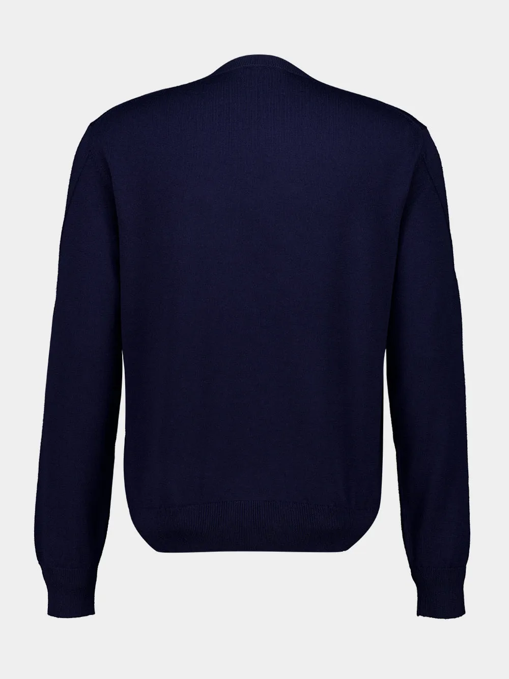 Night Blue Merino Wool Crewneck Sweater sold by Fashion Clinic product image thumbnail 2