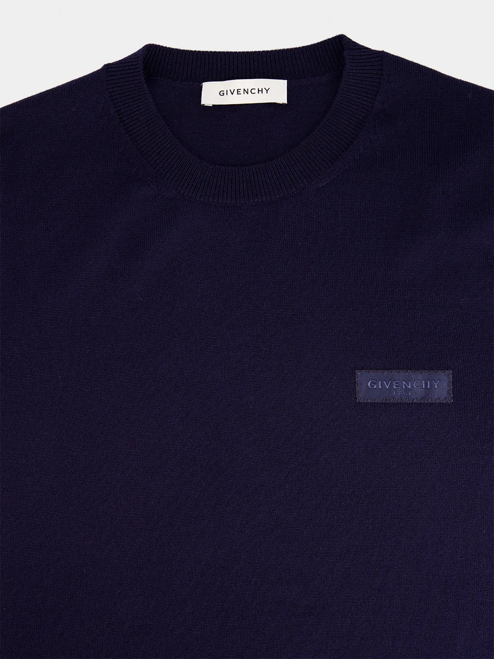 Night Blue Merino Wool Crewneck Sweater sold by Fashion Clinic product image thumbnail 3