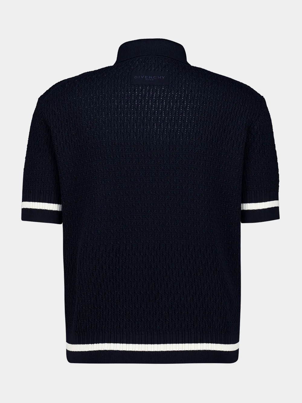 Night Blue Knit Polo with Givenchy Paris Embroidery sold by Fashion Clinic product image thumbnail 3