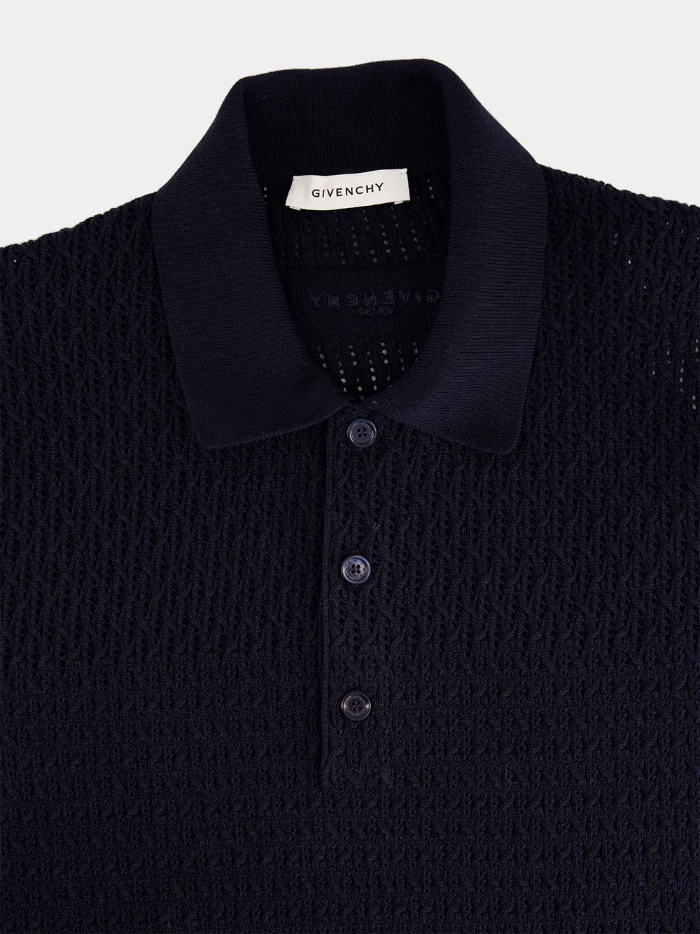 Night Blue Knit Polo with Givenchy Paris Embroidery sold by Fashion Clinic product image thumbnail 5