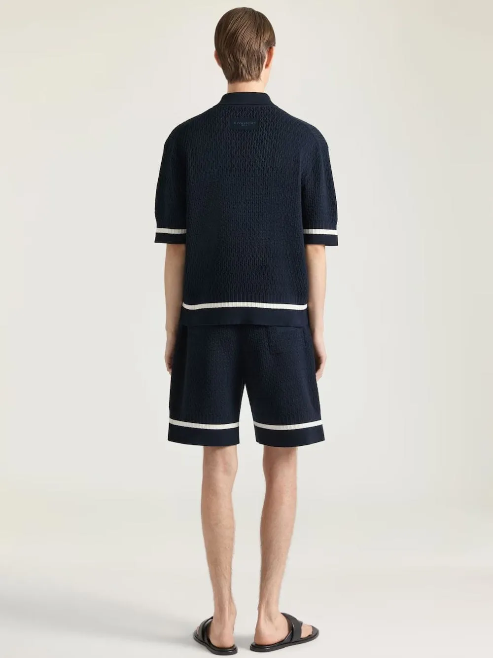 Night Blue Knit Polo with Givenchy Paris Embroidery sold by Fashion Clinic product image thumbnail 4