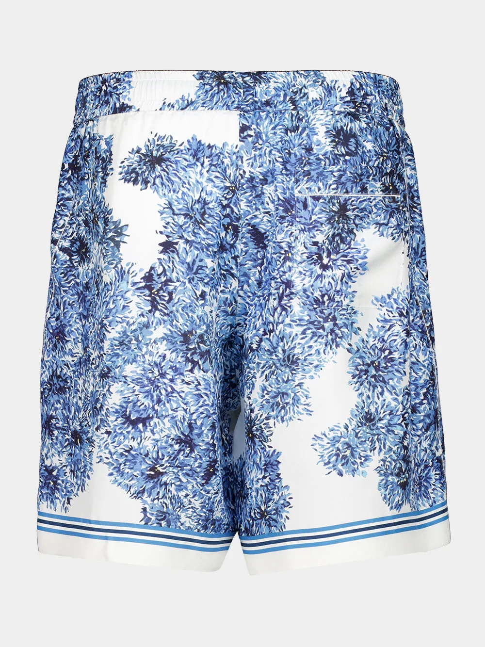 Blue Silk Bermuda Shorts with Pompom Print sold by Fashion Clinic product image thumbnail 2