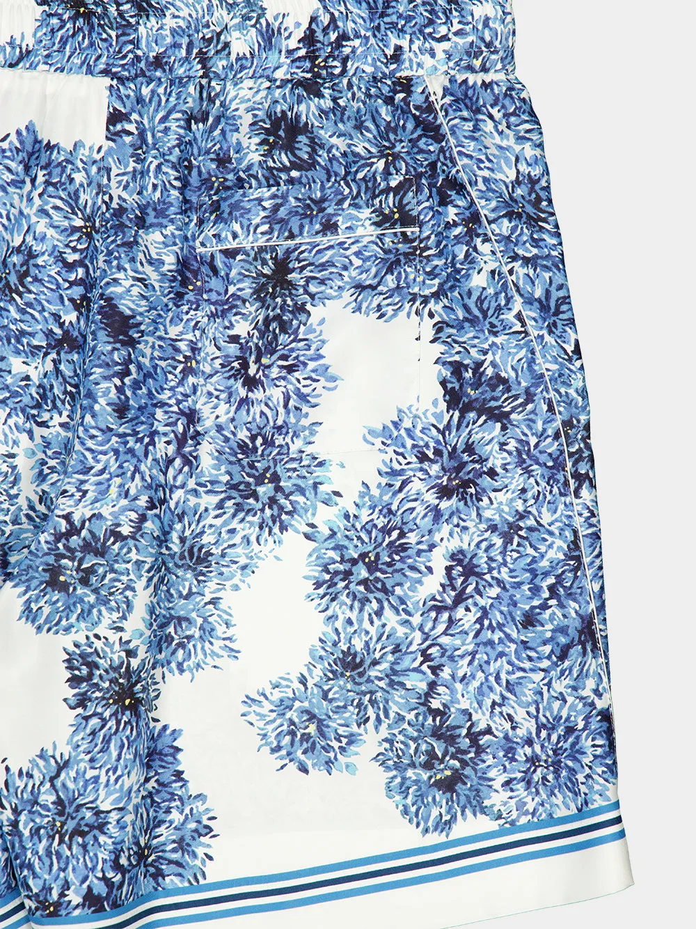 Blue Silk Bermuda Shorts with Pompom Print sold by Fashion Clinic product image thumbnail 4