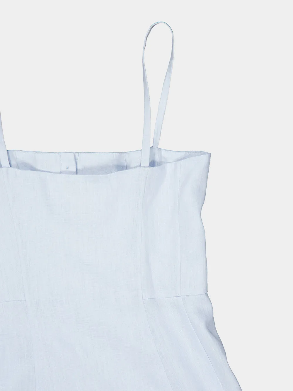 Light Blue Linen Magritte Midi Dress with Straps sold by Fashion Clinic product image thumbnail 5