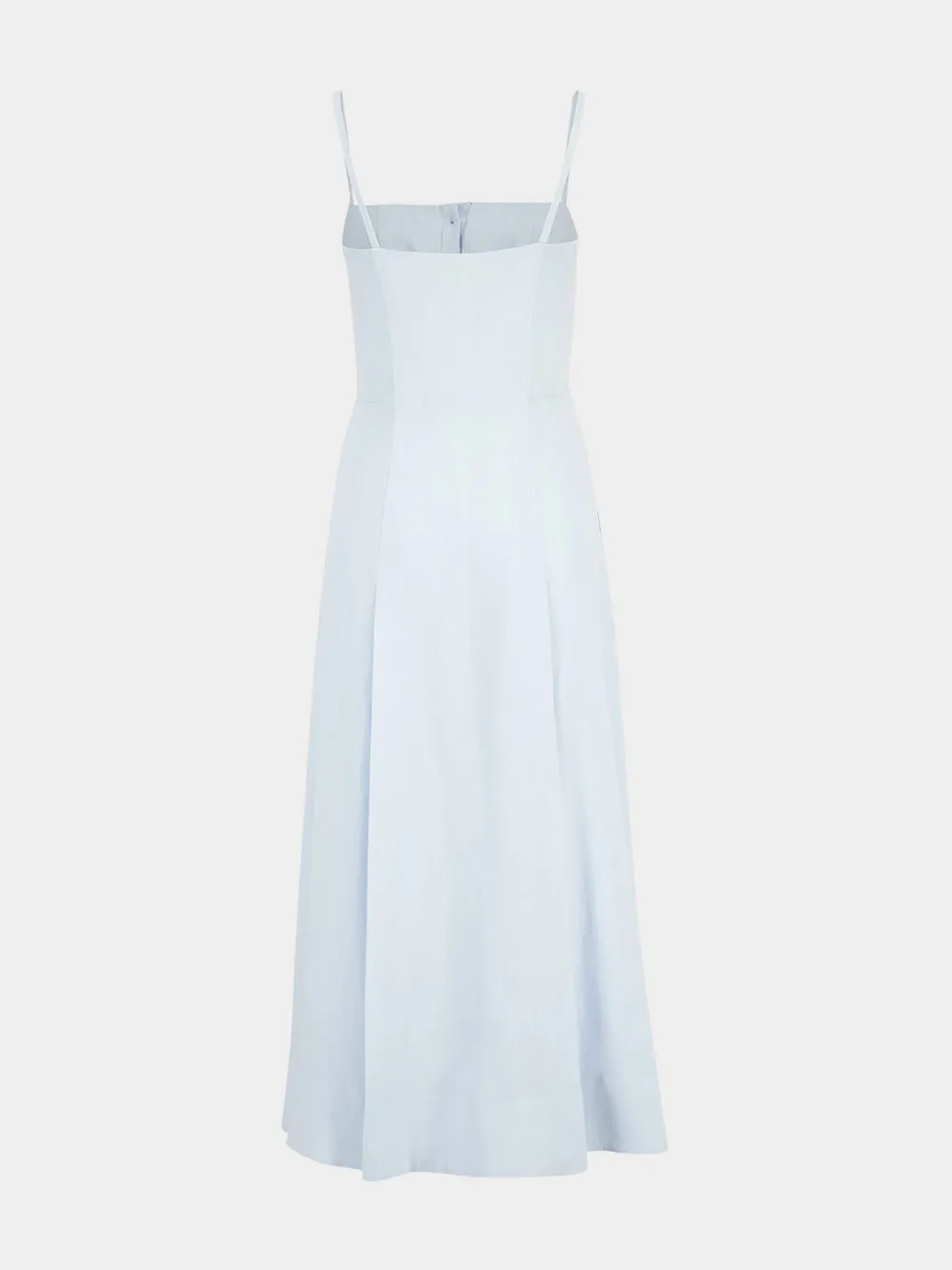 Light Blue Linen Magritte Midi Dress with Straps sold by Fashion Clinic product image thumbnail 2