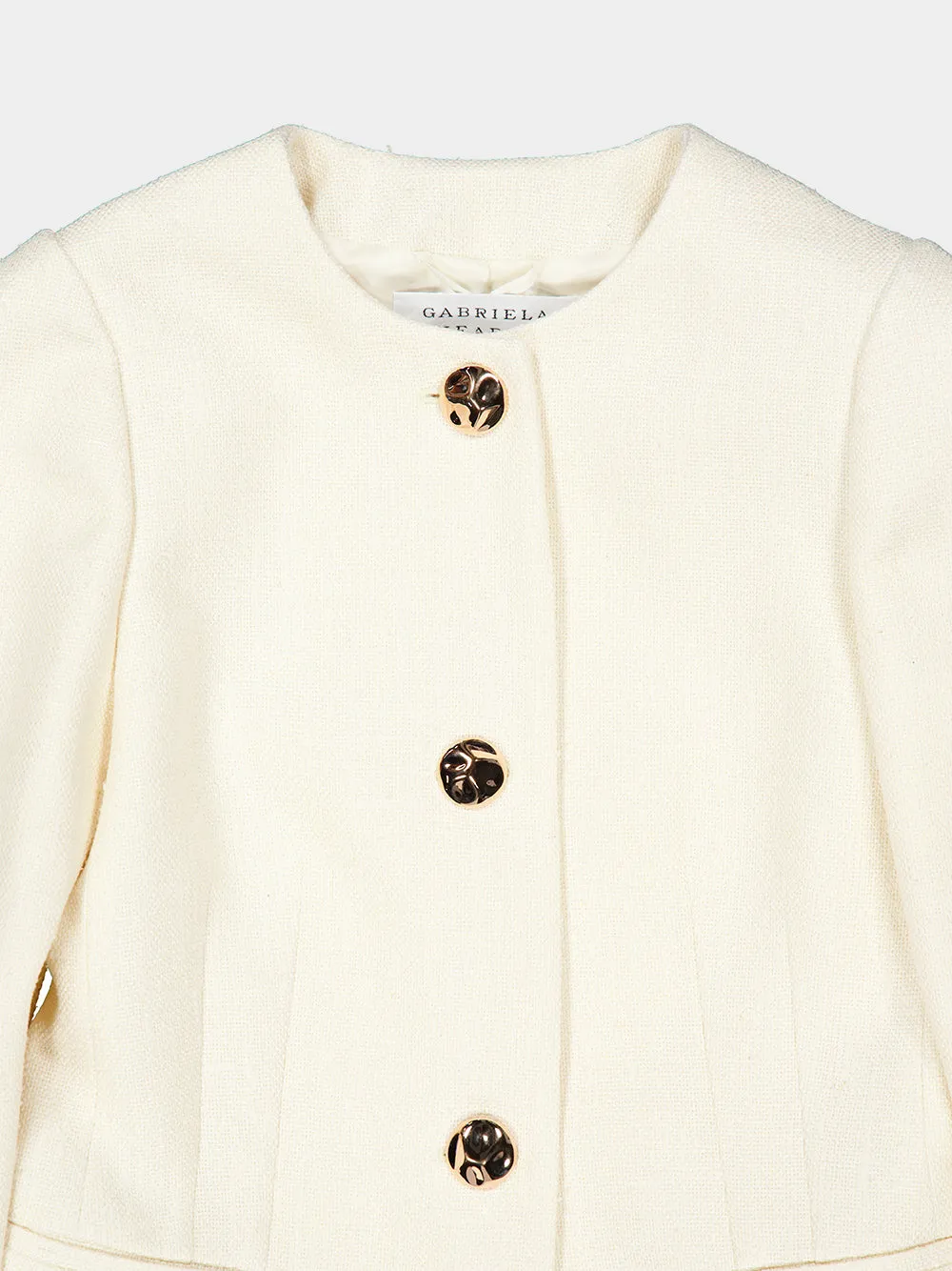 Ivory Silk Daelan Single-Breasted Jacket sold by Fashion Clinic product image thumbnail 3