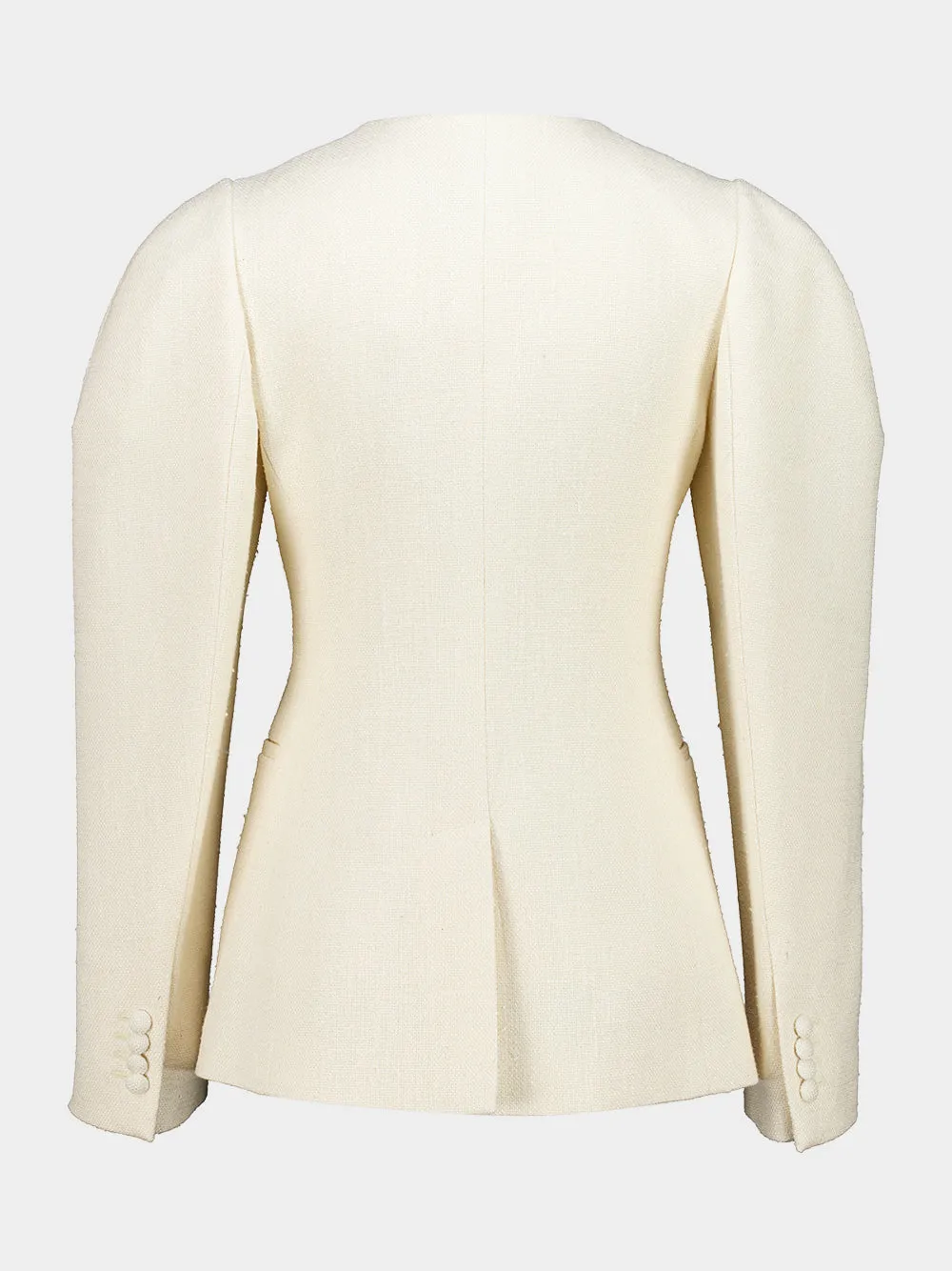 Ivory Silk Daelan Single-Breasted Jacket sold by Fashion Clinic product image thumbnail 2