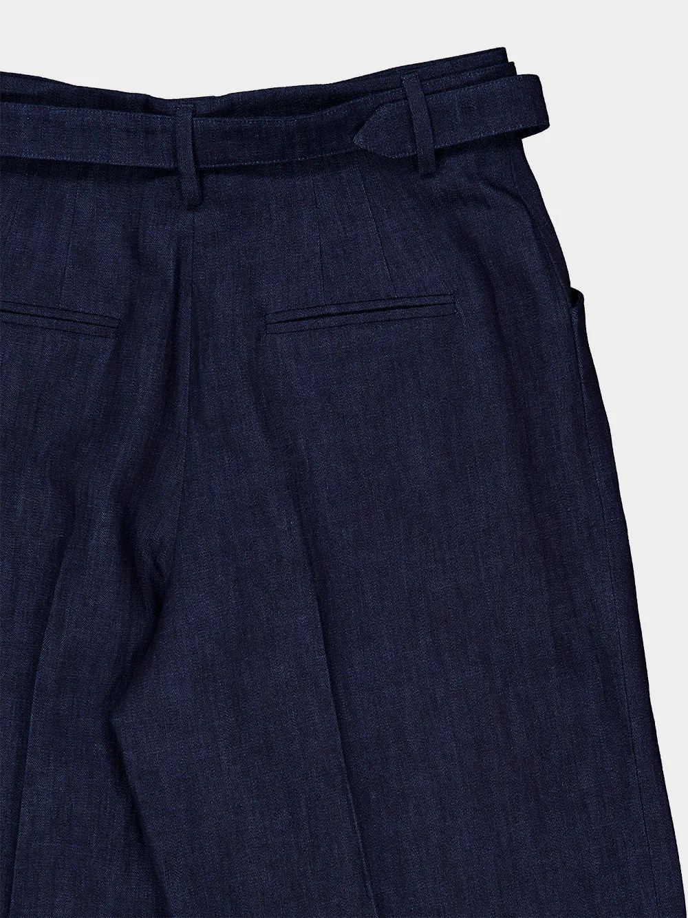 Blue Denim Norman Wide-Leg Cotton Trousers sold by Fashion Clinic product image thumbnail 5