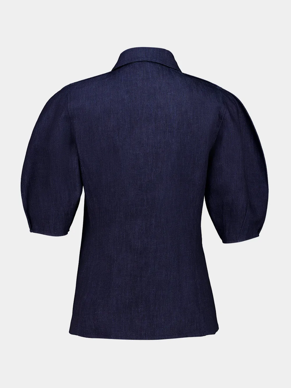 Blue Denim Sansi Short Sleeve Collar Top sold by Fashion Clinic product image thumbnail 2
