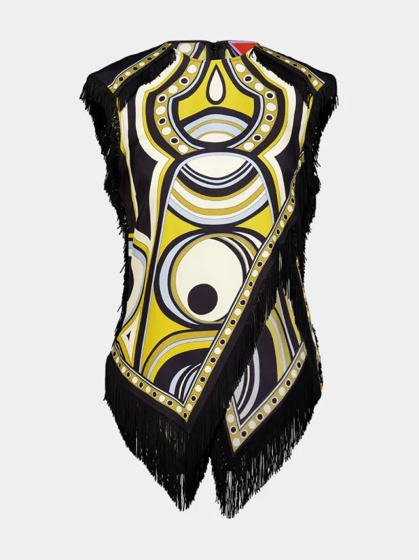 Sanctuary Placée Gold Silk Twill Scarf Top made by LA DoubleJ