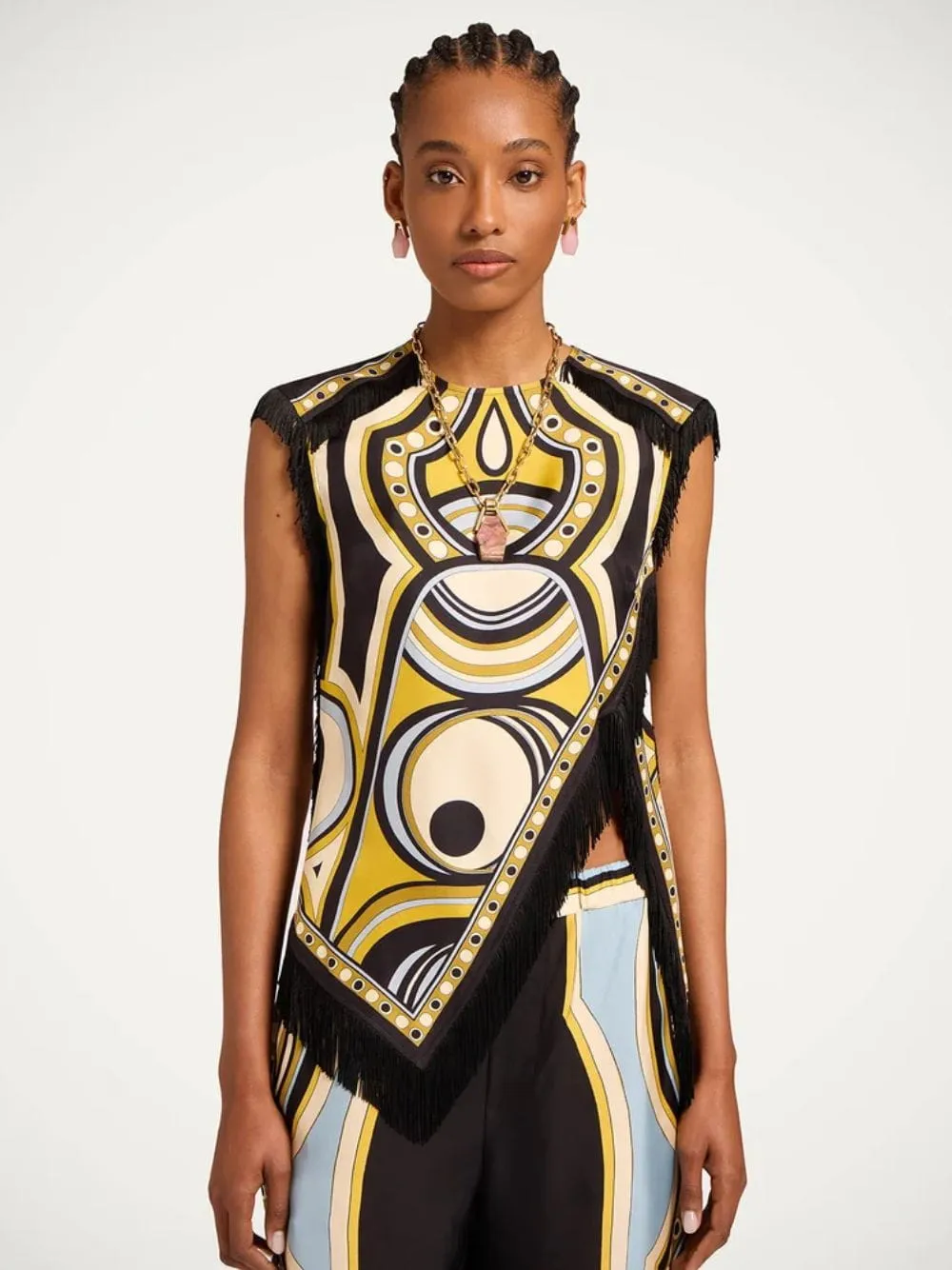 Sanctuary Placée Gold Silk Twill Scarf Top sold by Fashion Clinic product image thumbnail 2