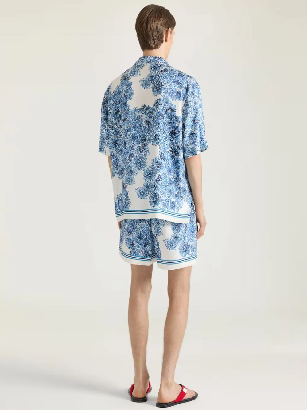 Blue Silk Shirt with Pompom Print sold by Fashion Clinic product image thumbnail 3