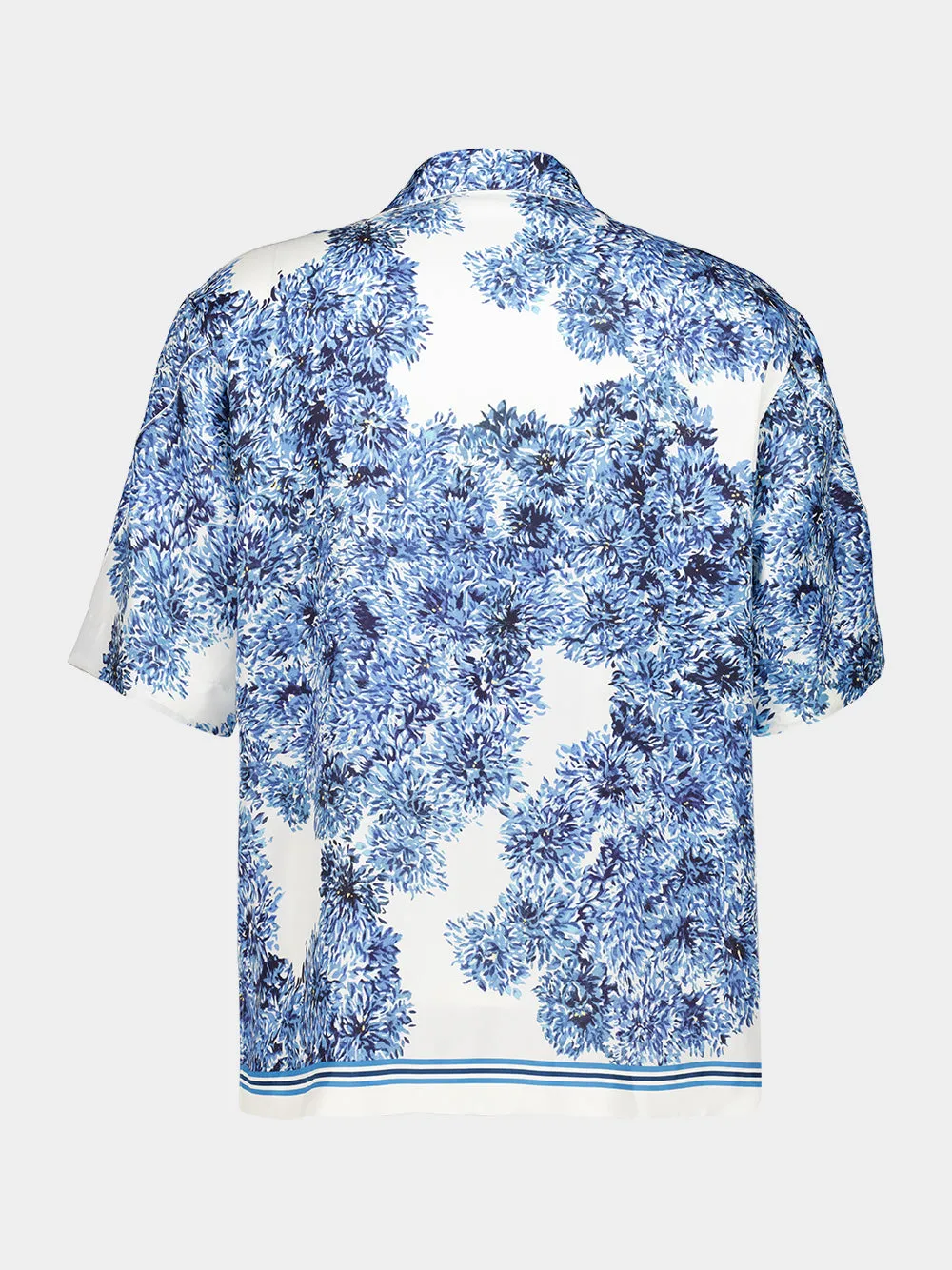 Blue Silk Shirt with Pompom Print sold by Fashion Clinic product image thumbnail 4