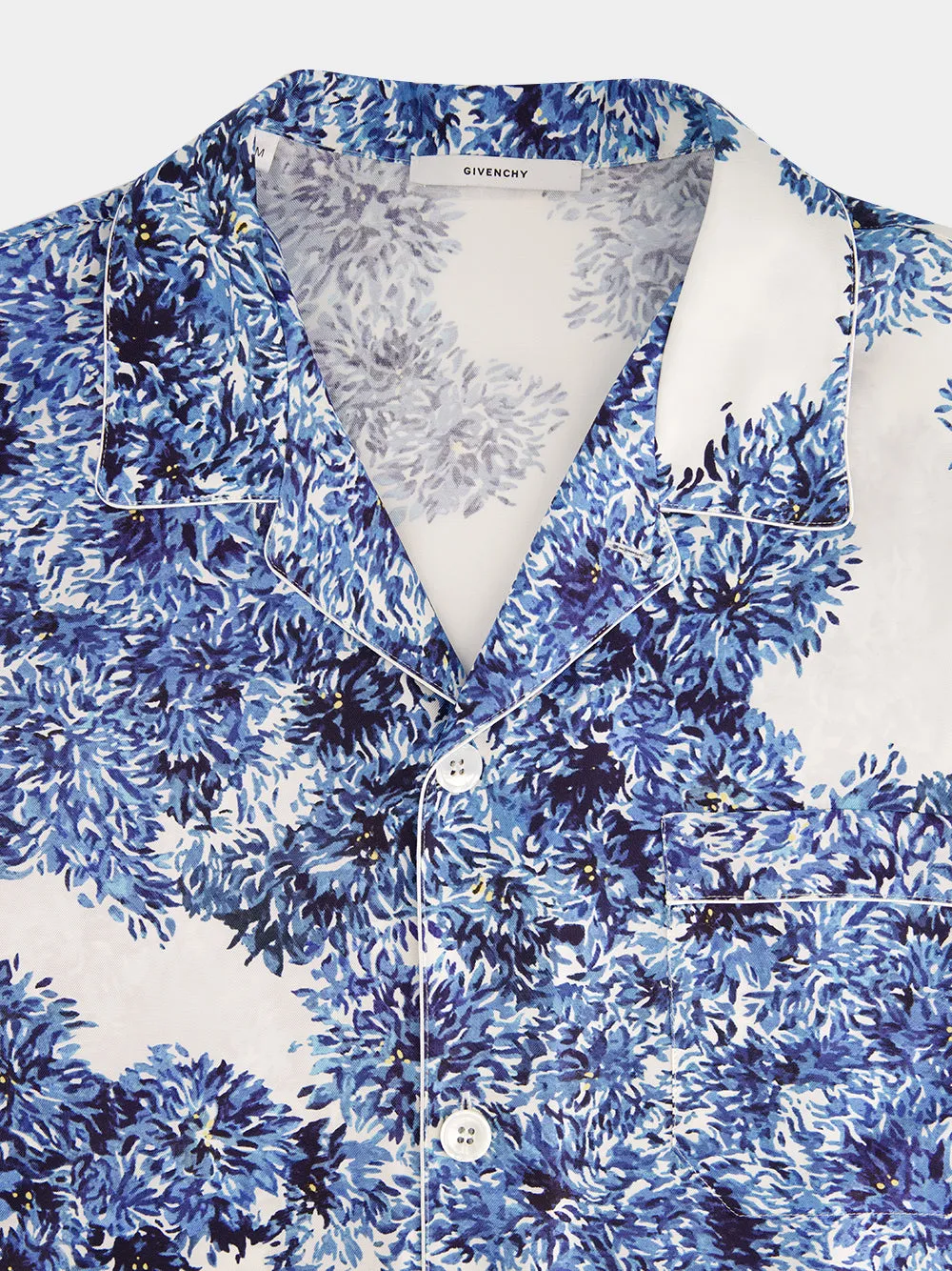 Blue Silk Shirt with Pompom Print sold by Fashion Clinic product image thumbnail 5