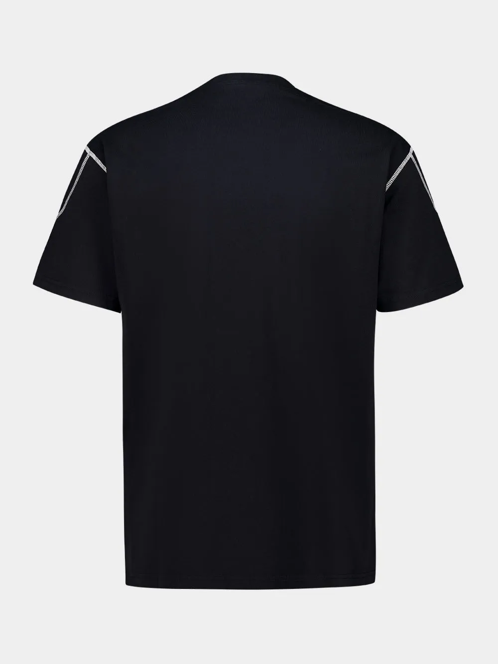 Black Cotton T-Shirt with Contrast Stitching sold by Fashion Clinic product image thumbnail 2