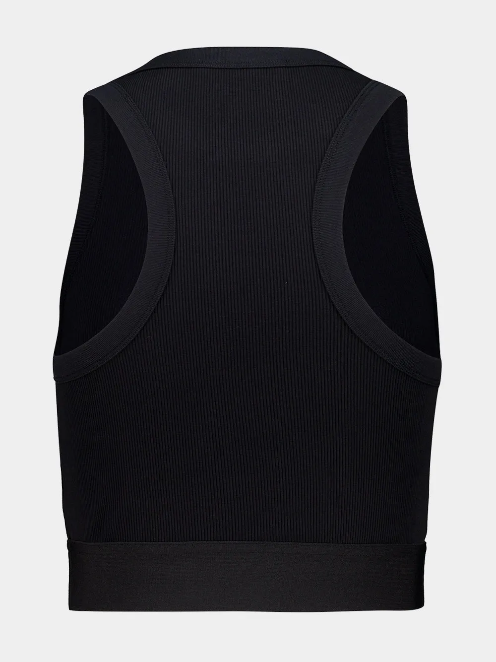 Black Cropped Cotton Tank Top with Band sold by Fashion Clinic product image thumbnail 2