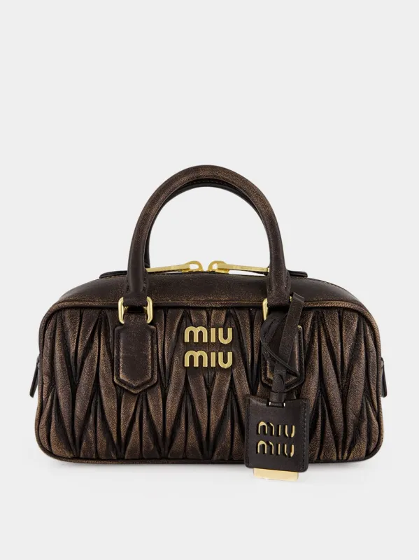 Coffee Arcadie Matelassé Bag made by Miu Miu