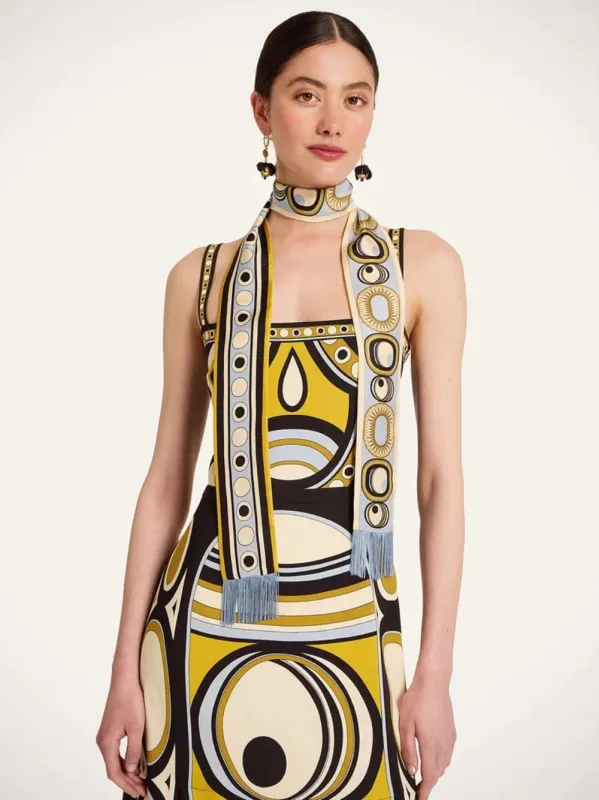 Sanctuary Placée Light Blue Silk Skinny Scarf made by LA DoubleJ