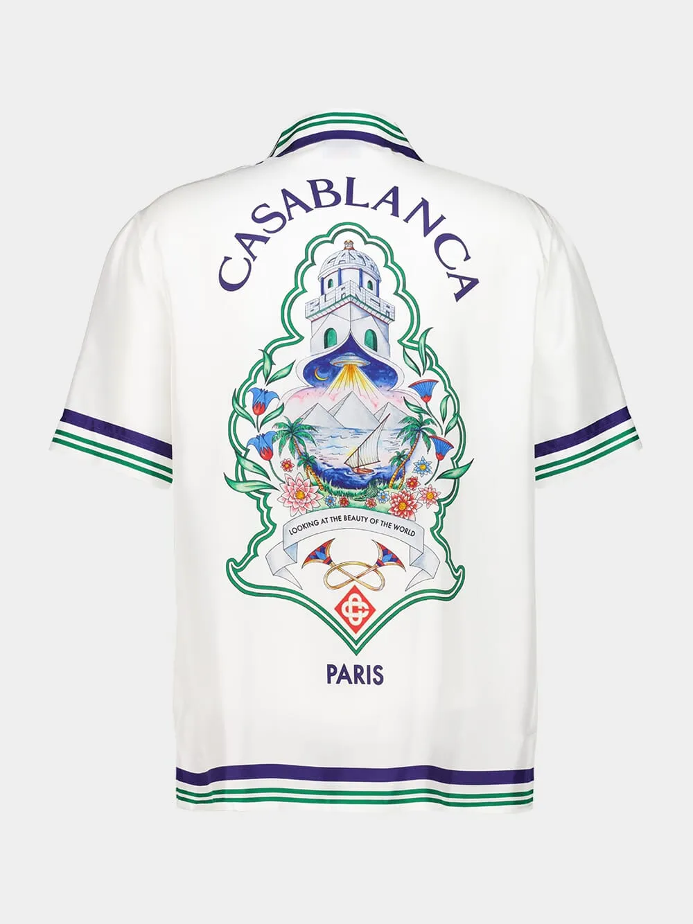 White Hotel Emblem Silk Shirt sold by Fashion Clinic product image thumbnail 4