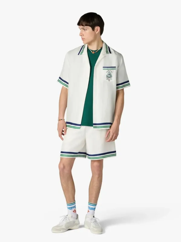 White Hotel Emblem Silk Shirt made by Casablanca