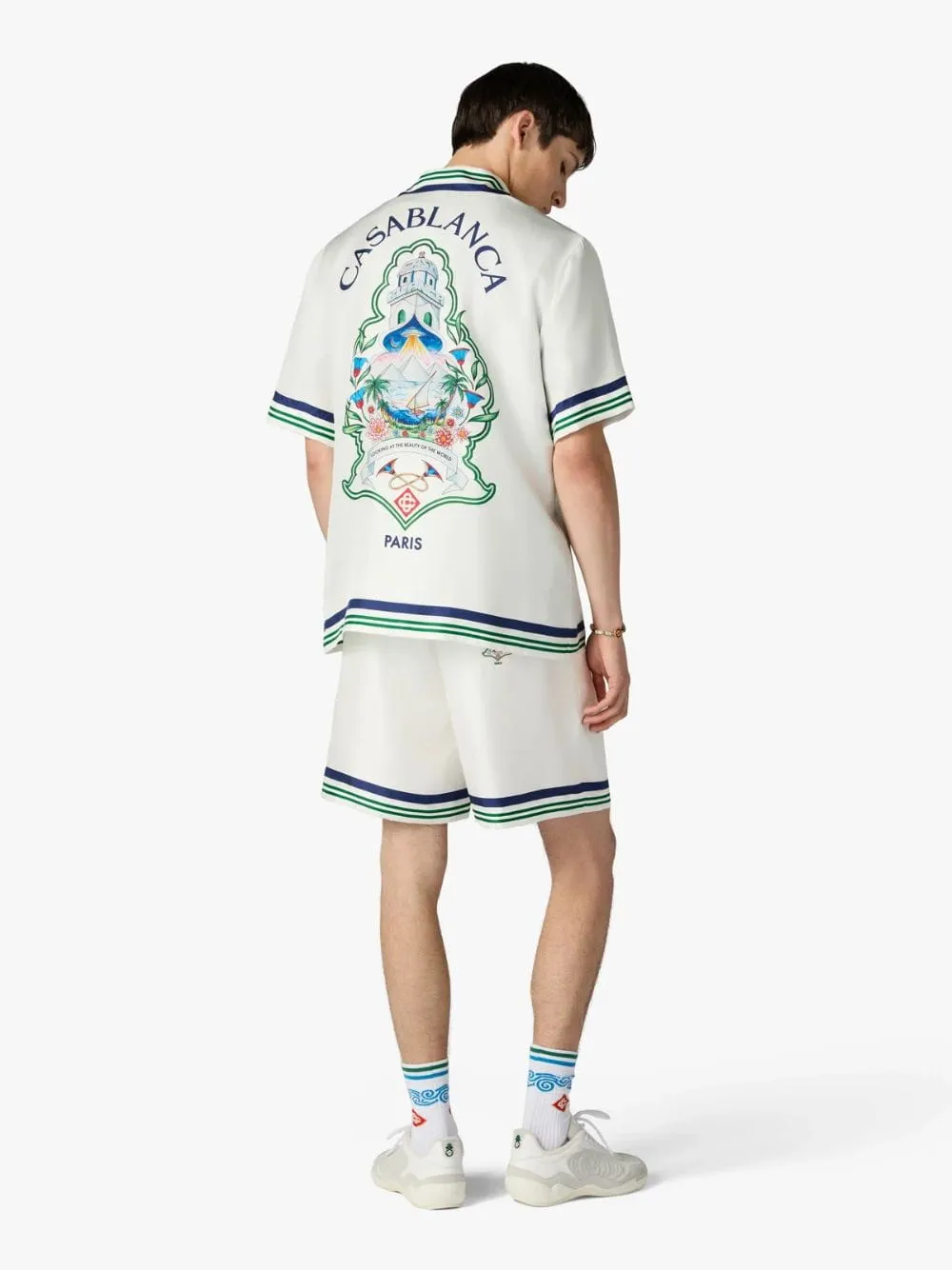 White Hotel Emblem Silk Shirt sold by Fashion Clinic product image thumbnail 3