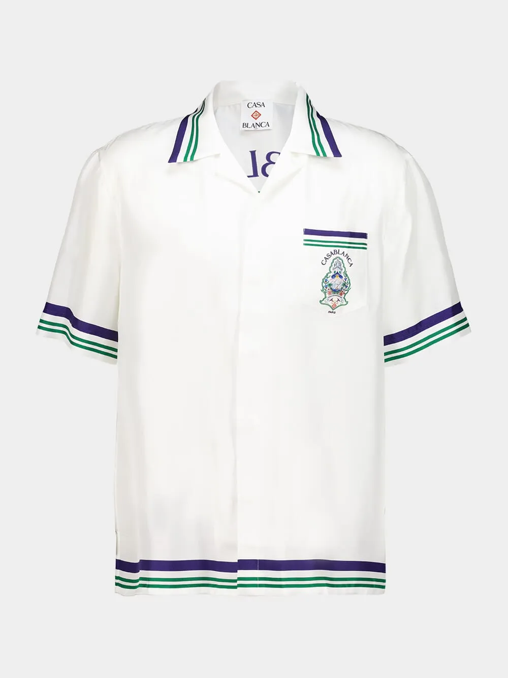 White Hotel Emblem Silk Shirt sold by Fashion Clinic product image thumbnail 2