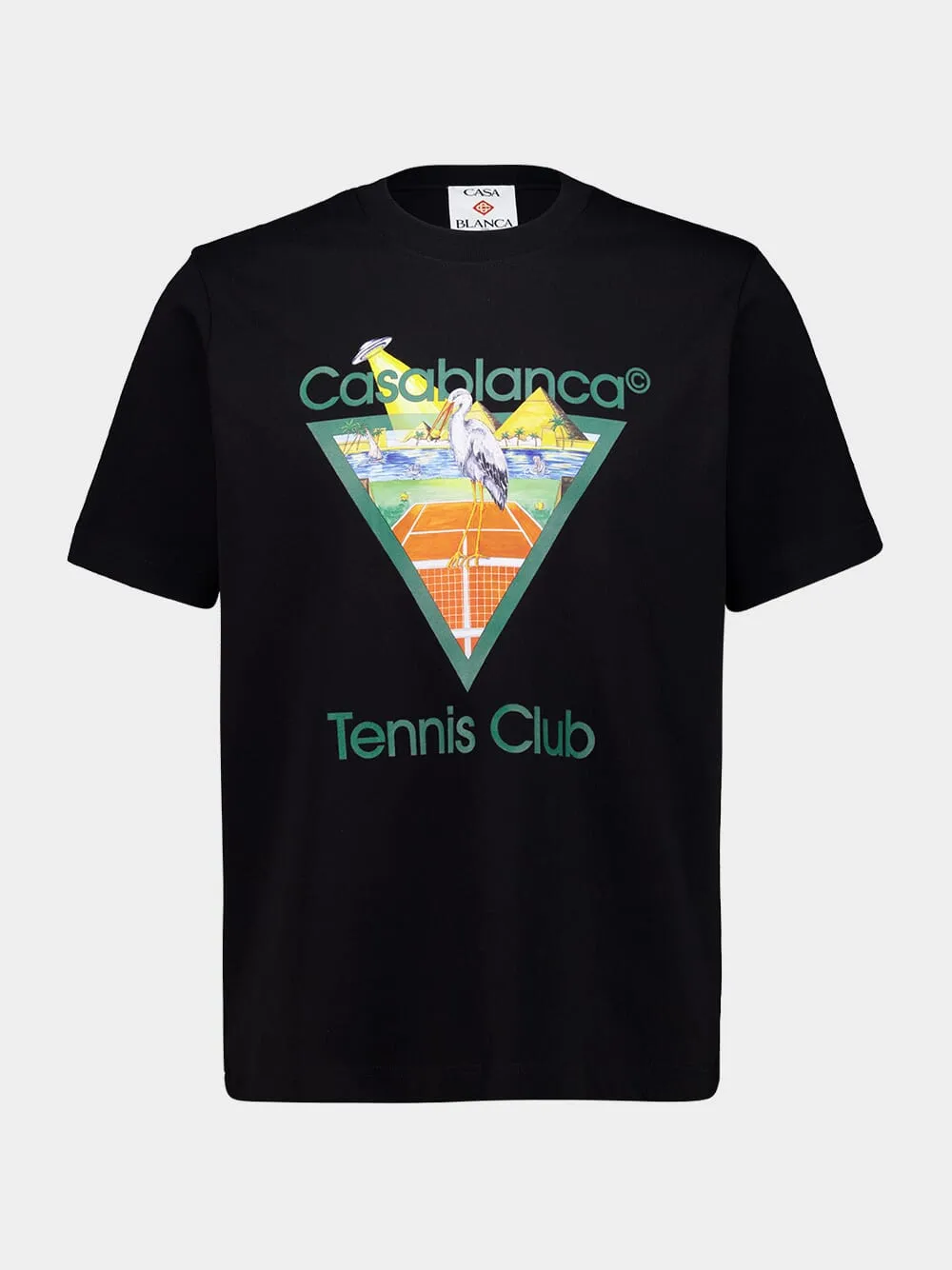 Black Tennis Club Pyramid T-Shirt sold by Fashion Clinic