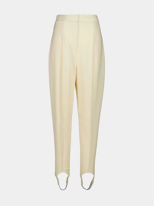Ivory Tapered Stirrup Trousers made by Stella McCartney