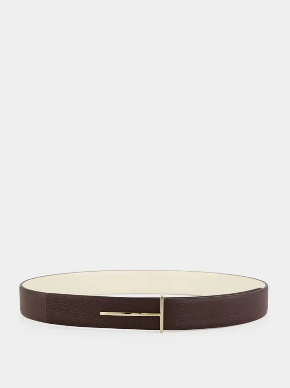 Chocolate Brown Classic Leather Belt made by Tom Ford