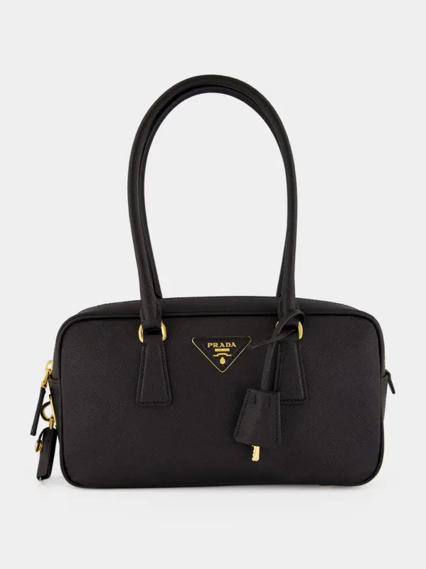 Black Small Saffiano Top-Handle Bag made by Prada