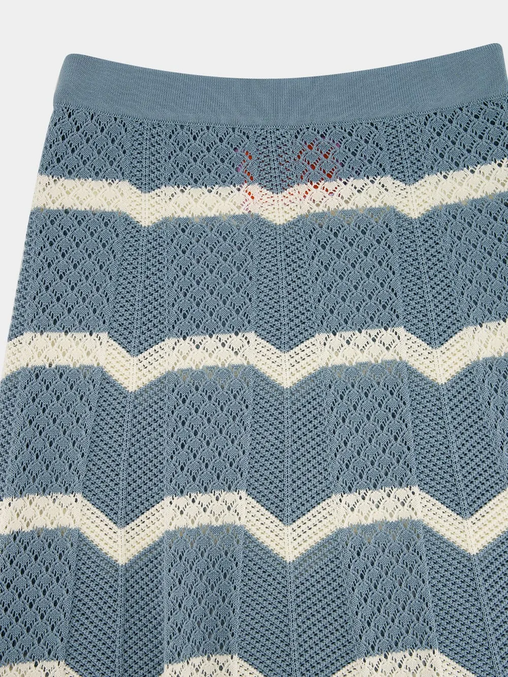 Blue and Ivory Chevron Knit Skirt Boho sold by Fashion Clinic product image thumbnail 5