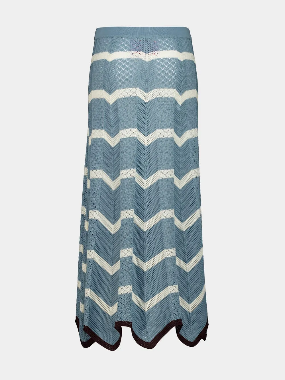 Blue and Ivory Chevron Knit Skirt Boho sold by Fashion Clinic product image thumbnail 4