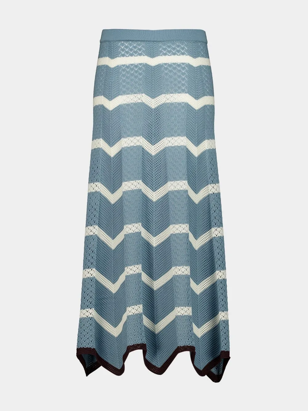 Blue and Ivory Chevron Knit Skirt Boho sold by Fashion Clinic product image thumbnail 2