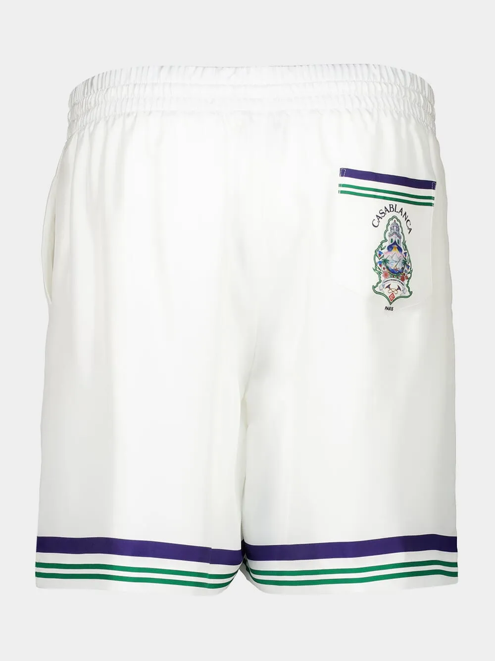 White Hotel Emblem Silk Shorts sold by Fashion Clinic product image thumbnail 3