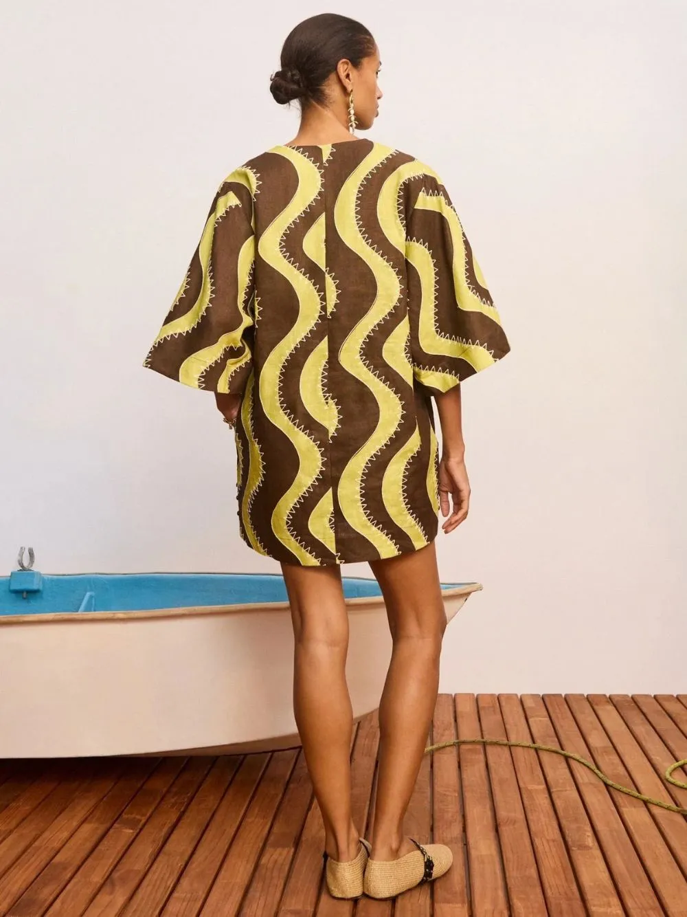 Yellow Frankie Linen Mini Tunic Dress sold by Fashion Clinic product image thumbnail 3