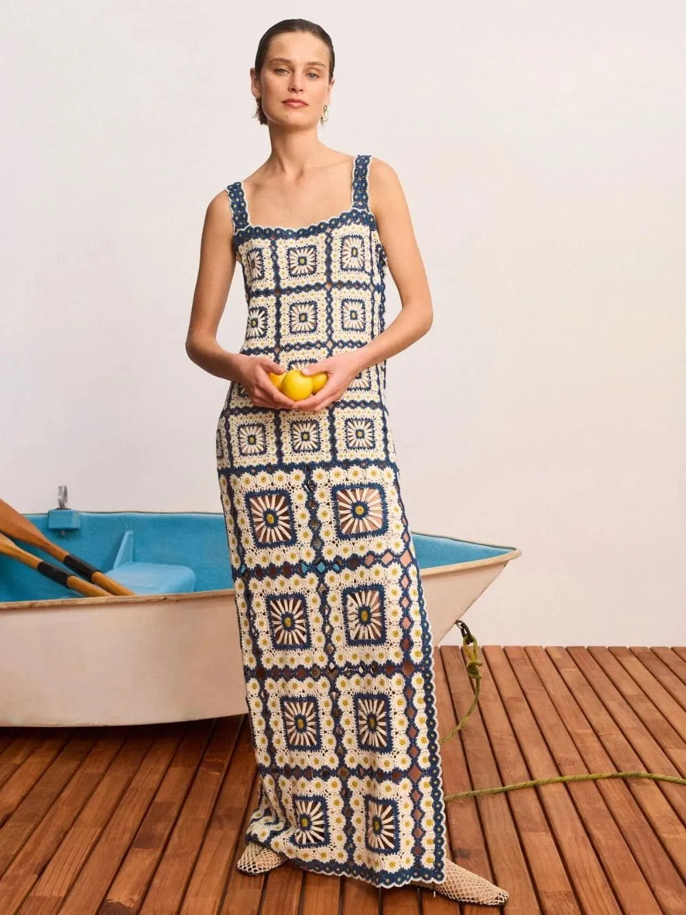 Blue Dolly Crochet Cotton Midi Dress sold by Fashion Clinic product image thumbnail 2