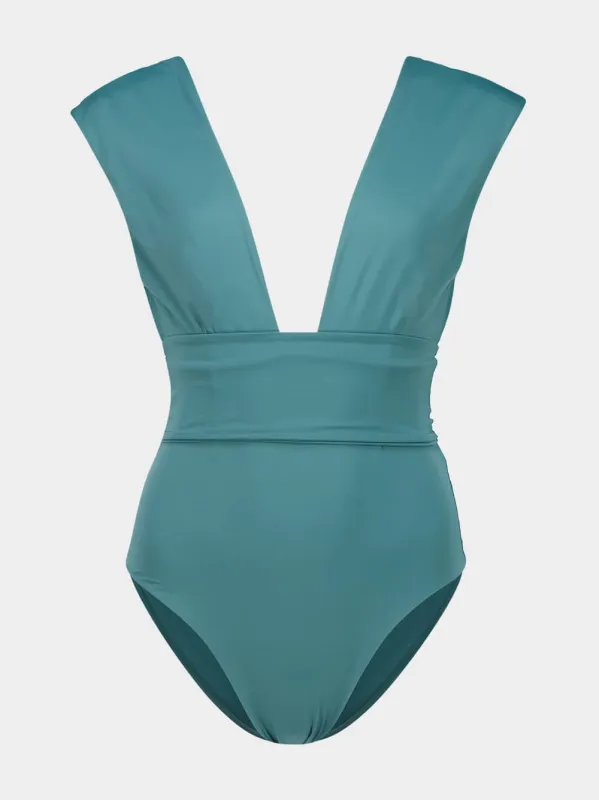 Isabel Swimsuit in Seaweed Green made by Haight