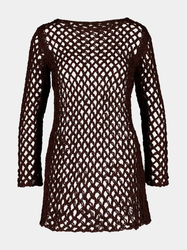 Brauna Brown Flavia Knit Mini Dress made by Haight