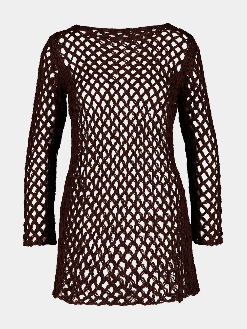 Brauna Brown Flavia Knit Mini Dress sold by Fashion Clinic