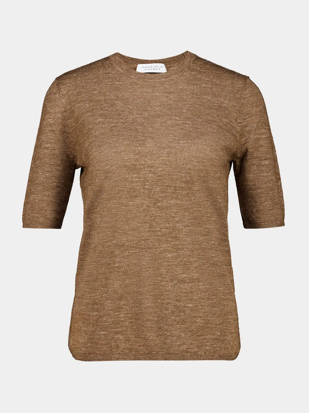 Chryse Knit T-Shirt in Chestnut Cashmere Silk sold by Fashion Clinic