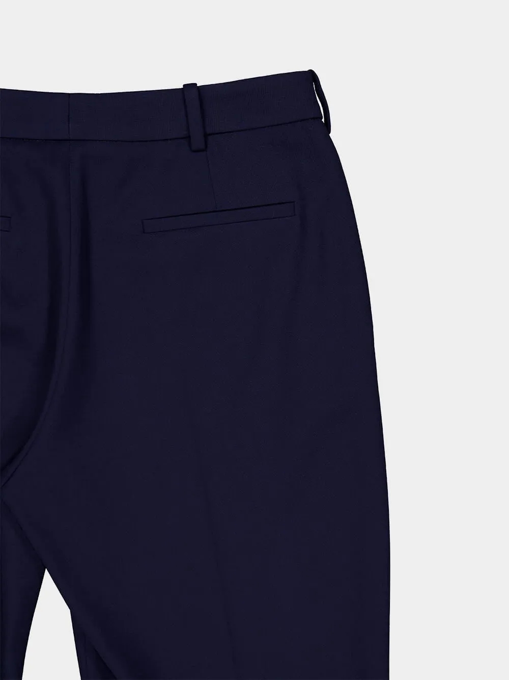 Navy Blue Slim Tailored Wool Trousers sold by Fashion Clinic product image thumbnail 4