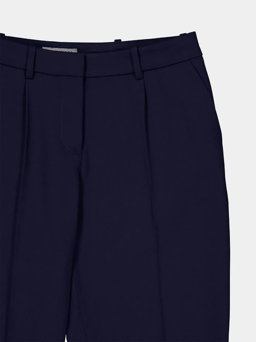 Navy Blue Slim Tailored Wool Trousers sold by Fashion Clinic product image thumbnail 3