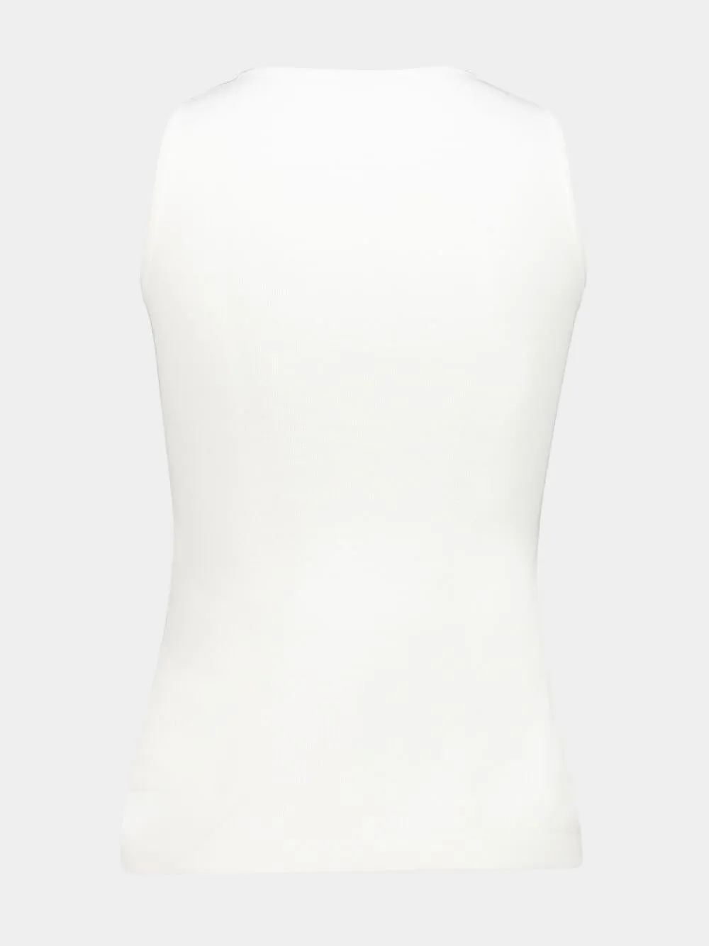White Cotton Fitted Tank Top sold by Fashion Clinic product image thumbnail 2