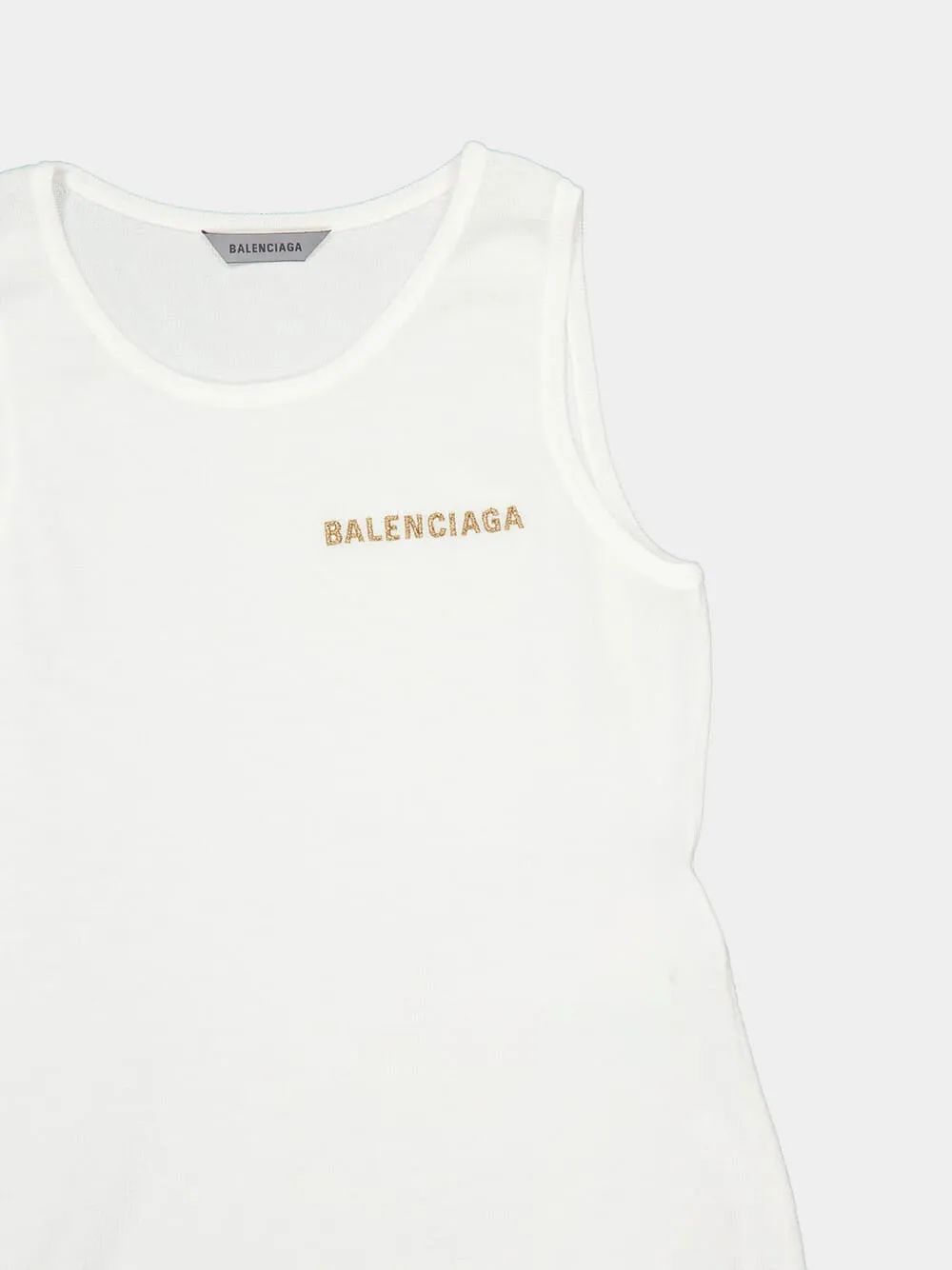 White Cotton Fitted Tank Top sold by Fashion Clinic product image thumbnail 3