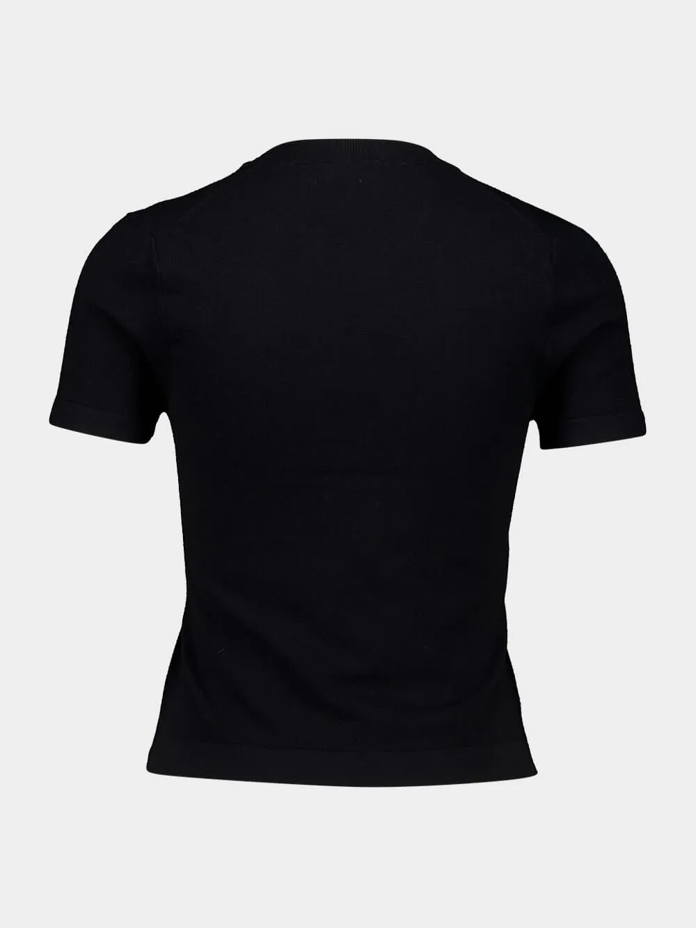 Black Short Sleeve Knit Top sold by Fashion Clinic product image thumbnail 2