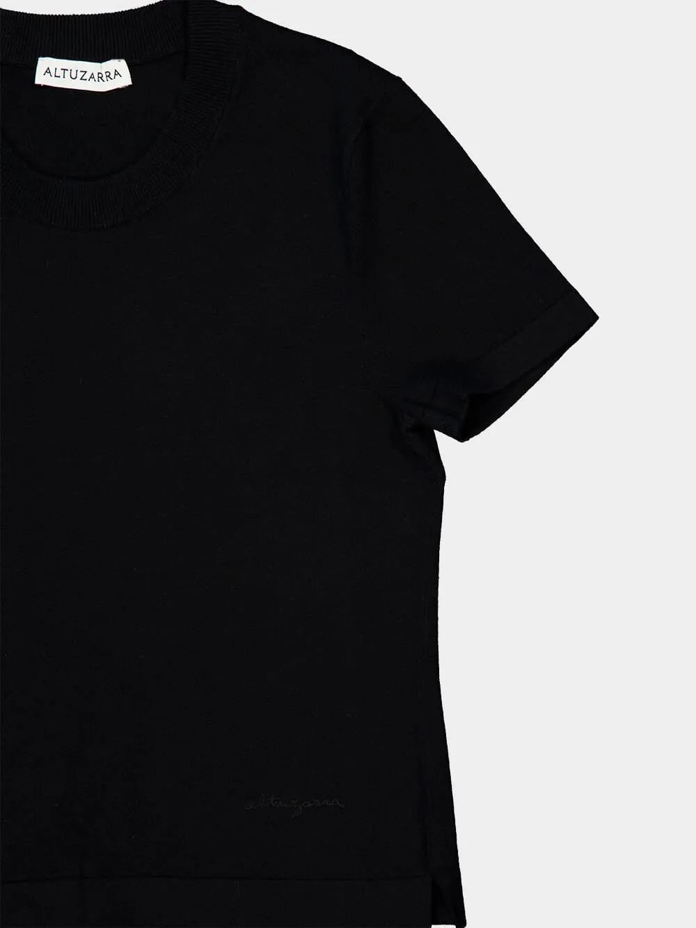 Black Short Sleeve Knit Top sold by Fashion Clinic product image thumbnail 3