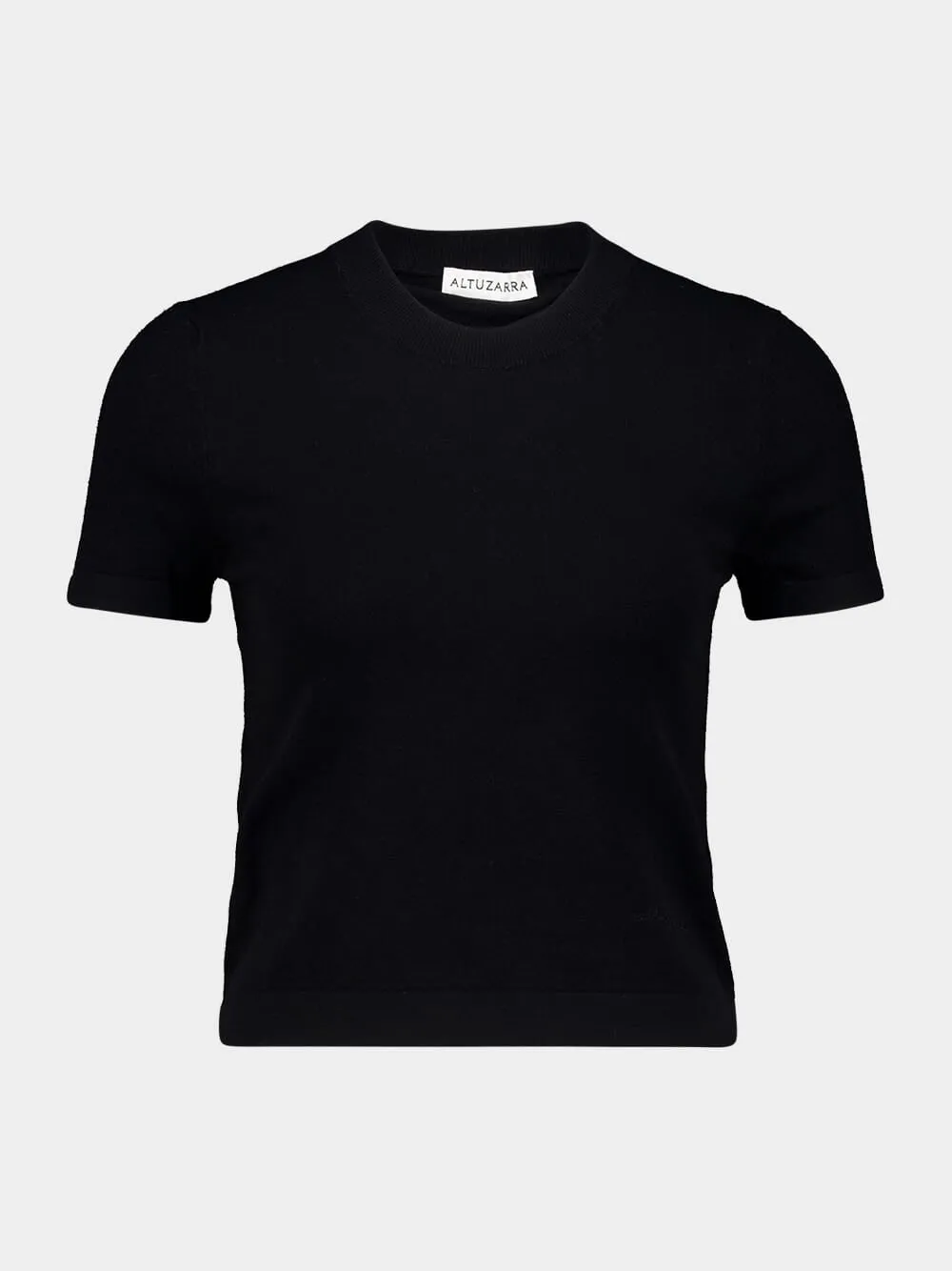 Black Short Sleeve Knit Top sold by Fashion Clinic