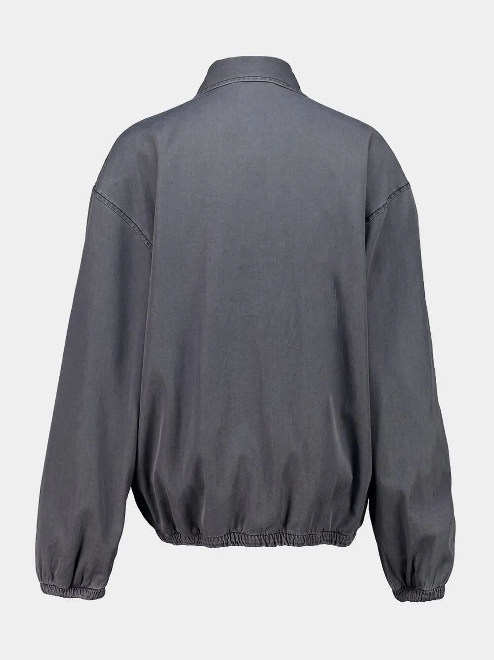 Black Chambray Blouson Jacket sold by Fashion Clinic product image thumbnail 3