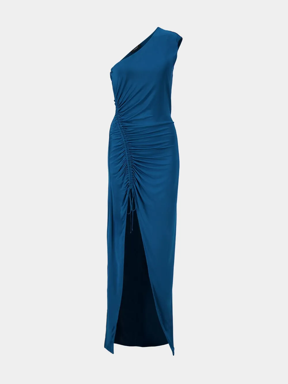 Blue One-Shoulder Draped Maxi Dress sold by Fashion Clinic product image thumbnail 2